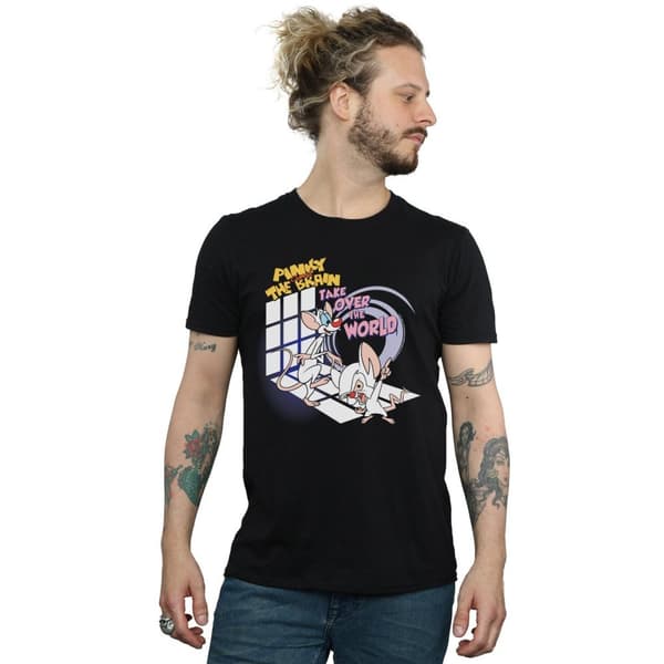 Animaniacs Mens Pinky And The Brain Take Over The World T-Shirt