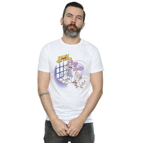 Animaniacs Mens Pinky And The Brain Take Over The World T-Shirt