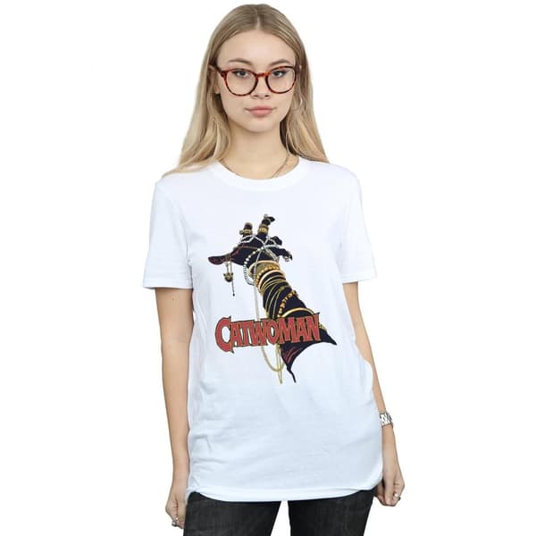 DC Comics Dam/kvinnor Batman Catwoman Friday Boyfriend T-shirt i bomull