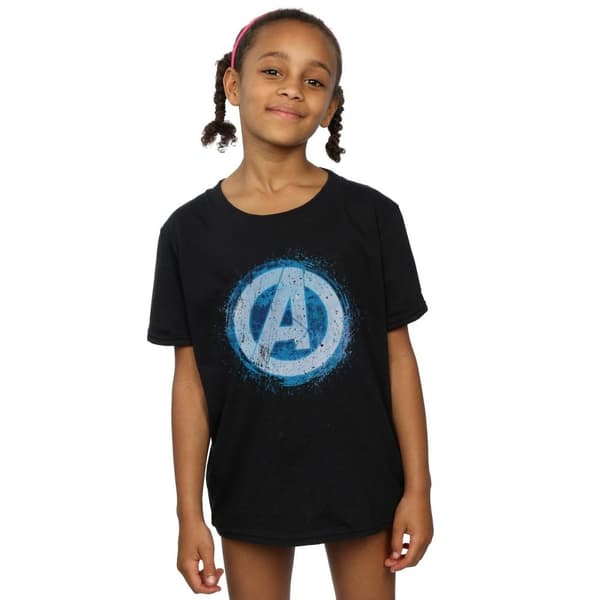 Marvel Girls Avengers Glowing Logo Cotton T-Shirt