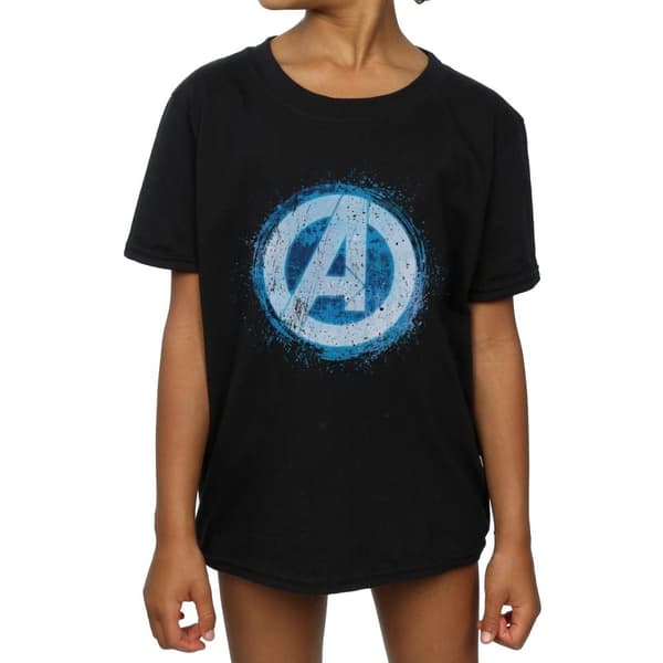 Marvel Girls Avengers Glowing Logo Cotton T-Shirt
