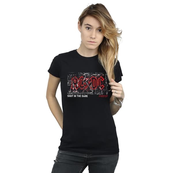 AC/DC Dam/Tjej - PWR UP - T-shirt i bomull med kabel och logotyp