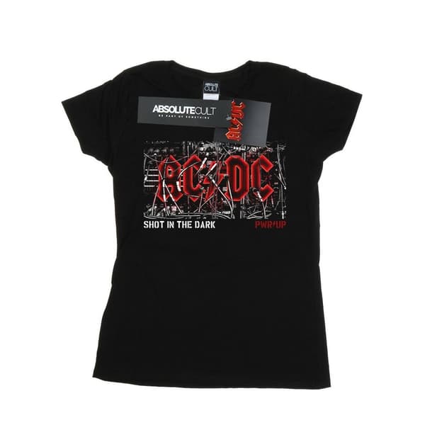 AC/DC Dam/Tjej - PWR UP - T-shirt i bomull med kabel och logotyp