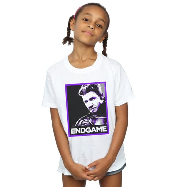 Marvel Girls Avengers Endgame Hawkeye Poster Cotton T-Shirt