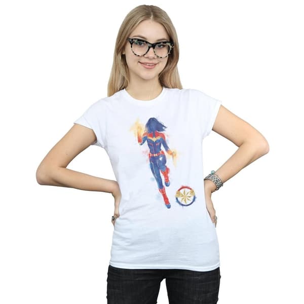 Marvel Womens/Ladies Avengers Endgame Painted Captain Marvel Cotton T-Shirt