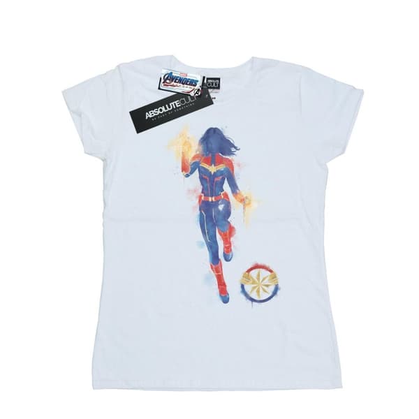 Marvel Womens/Ladies Avengers Endgame Painted Captain Marvel Cotton T-Shirt