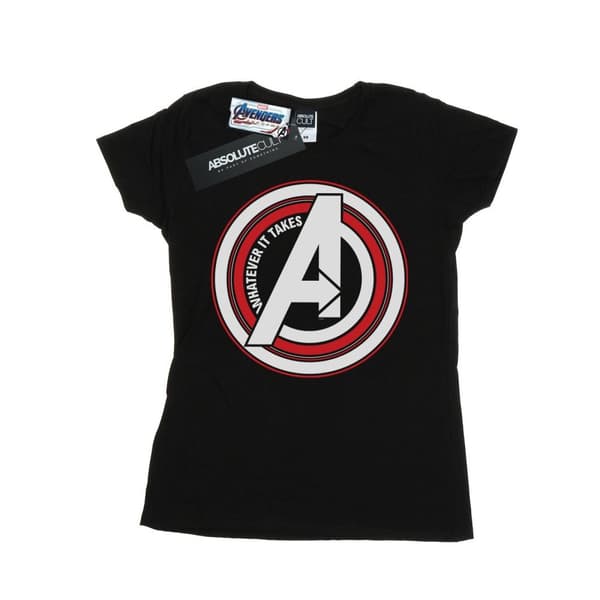 Marvel Dam/Tjej Avengers Endgame Whatever It Takes Symbol Bomulls-T-shirt Black L