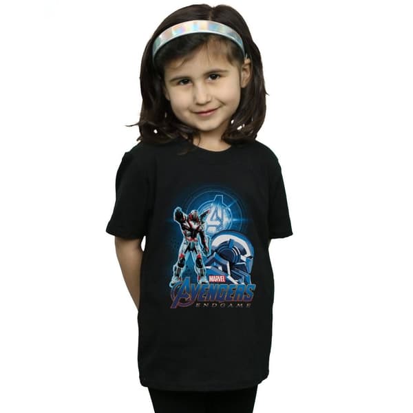 Marvel T-shirt i bomull för flickor Avengers Endgame War Machine Team Suit