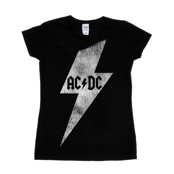 AC/DC Dam/Tjej - Lightning Bolt T-shirt i bomull | CDON