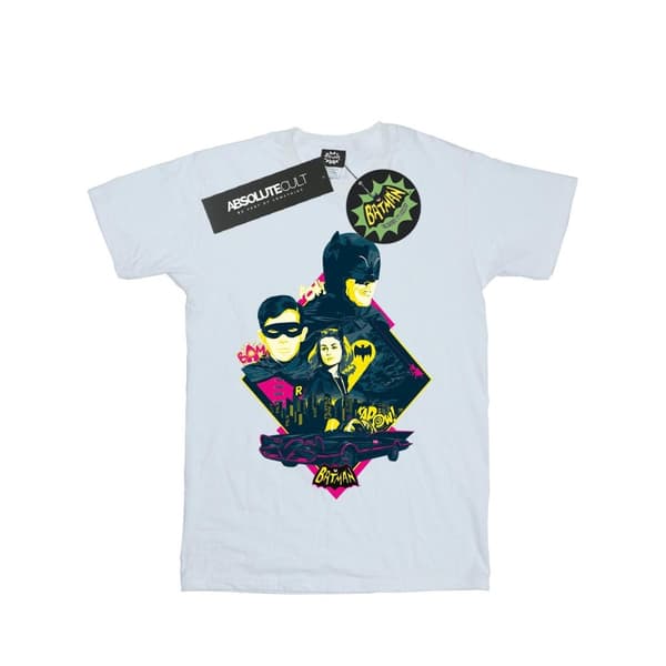 DC Comics T-shirt i bomull med popkonst av karaktärer från TV-serien Batman White 7-8 Years