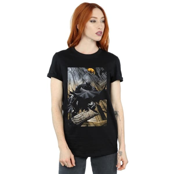 DC Comics Dam/kvinnor Batman Night Gotham City Boyfriend T-shirt i bomull