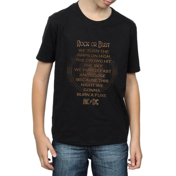 AC/DC Boys Rock Or Bust Lyrics T-Shirt