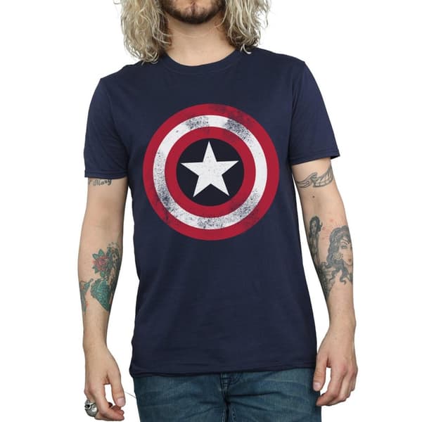 Marvel T-shirt med sköld från Captain America för herrar