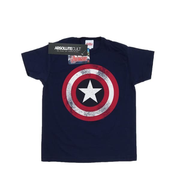Marvel T-shirt med sköld från Captain America för herrar Navy Blue S