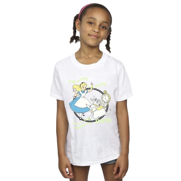 Disney T-shirt i bomull för flickor - Alice i underlandet - I´m Late