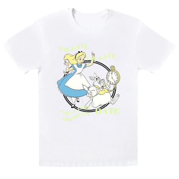 Disney T-shirt i bomull för flickor - Alice i underlandet - I´m Late