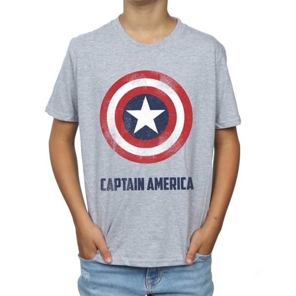 Marvel T-shirt med sköldtext från Captain America för pojkar