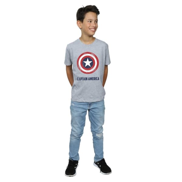 Marvel T-shirt med sköldtext från Captain America för pojkar