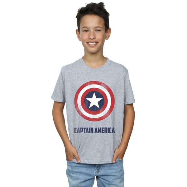 Marvel T-shirt med sköldtext från Captain America för pojkar