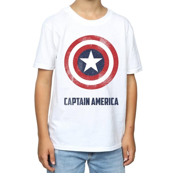 Marvel T-shirt med sköldtext från Captain America för pojkar