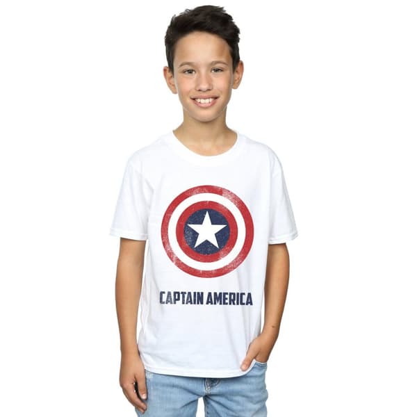 Marvel T-shirt med sköldtext från Captain America för pojkar