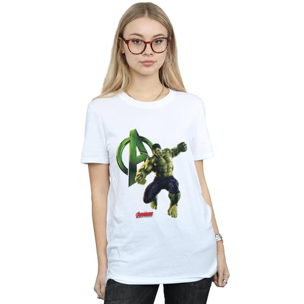 Marvel Womens/Ladies Hulk Pose Cotton Boyfriend T-Shirt