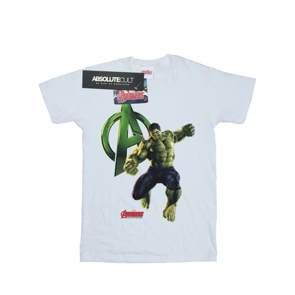 Marvel Womens/Ladies Hulk Pose Cotton Boyfriend T-Shirt White XXL