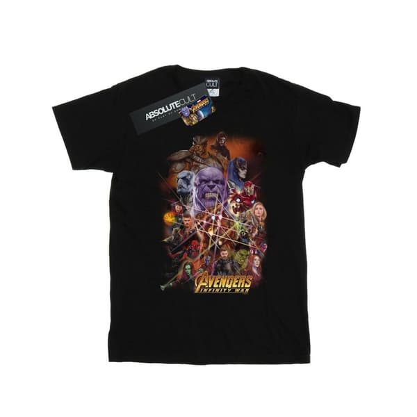 Marvel Womens/Ladies Avengers Infinity War Character Poster Cotton Boyfriend T-Shirt Black XXL