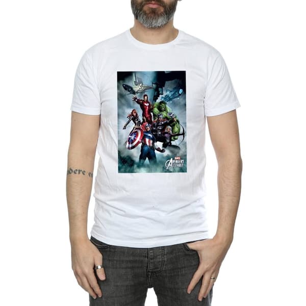 Marvel Mens Avengers Assemble Team Montage T-Shirt