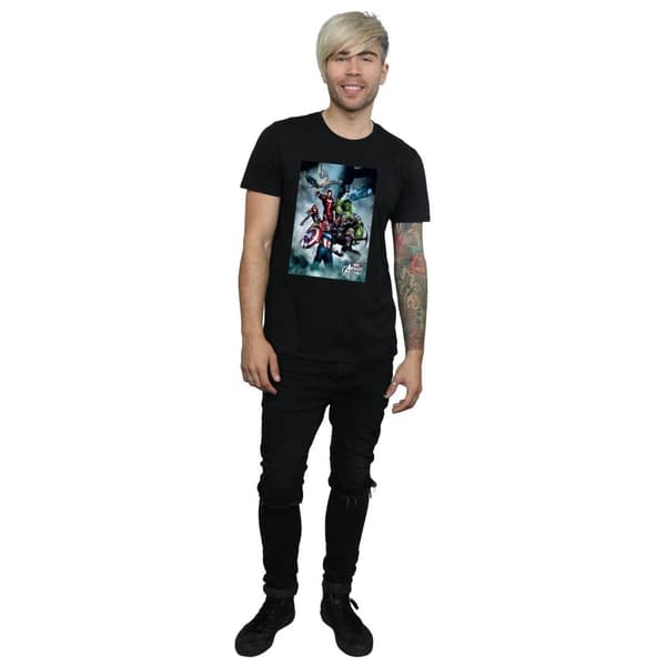 Marvel Mens Avengers Assemble Team Montage T-Shirt