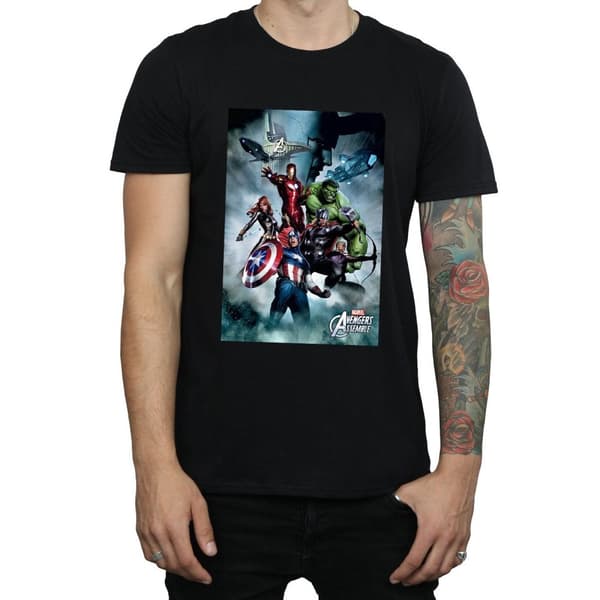 Marvel Mens Avengers Assemble Team Montage T-Shirt
