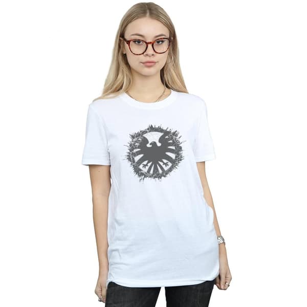 Marvel Womens/Ladies Agents Of SHIELD Brushed Logo Cotton Boyfriend T-Shirt