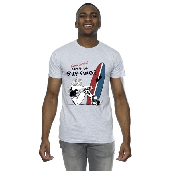 DC Comics Mens Harley Quinn Let´s Go Surfing T-Shirt