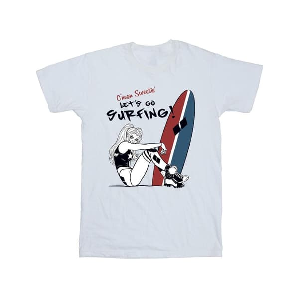 DC Comics Mens Harley Quinn Let´s Go Surfing T-Shirt
