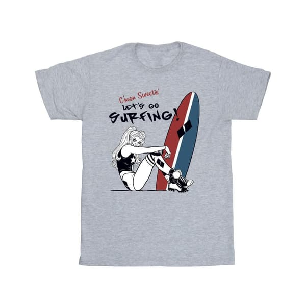 DC Comics Mens Harley Quinn Let´s Go Surfing T-Shirt