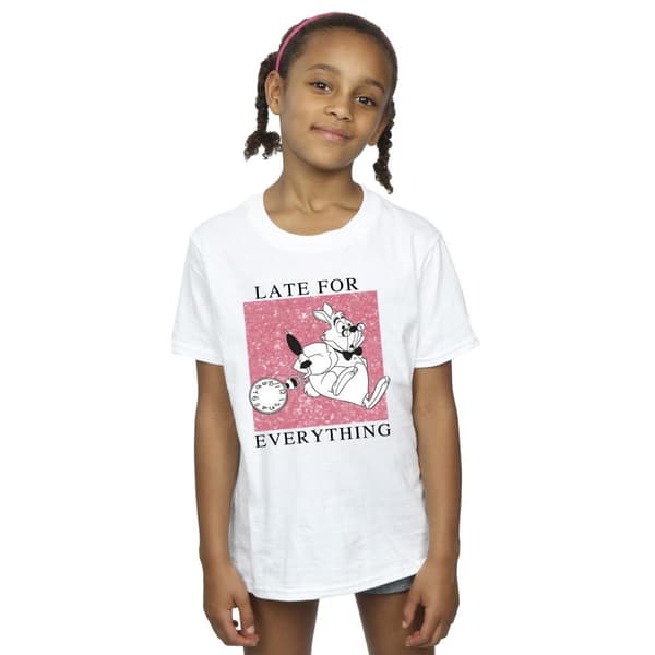 Disney T-shirt i bomull med vit kanin från Alice i underlandet