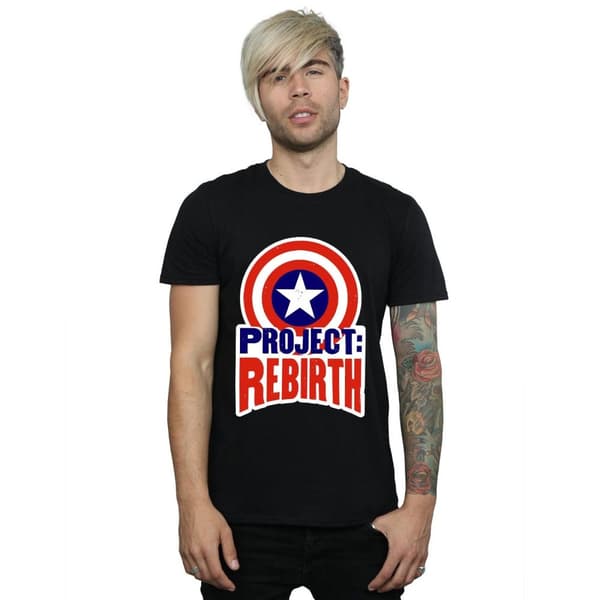 Marvel Mens Captain America Project Rebirth T-Shirt
