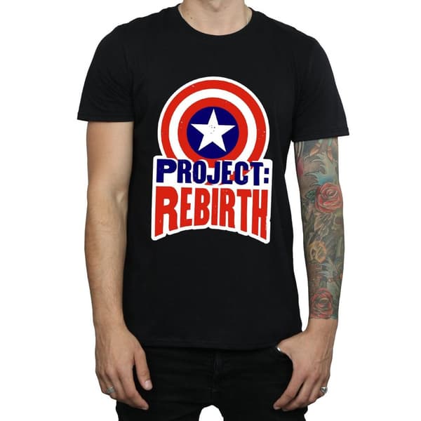 Marvel Mens Captain America Project Rebirth T-Shirt