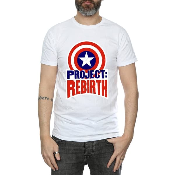 Marvel Mens Captain America Project Rebirth T-Shirt