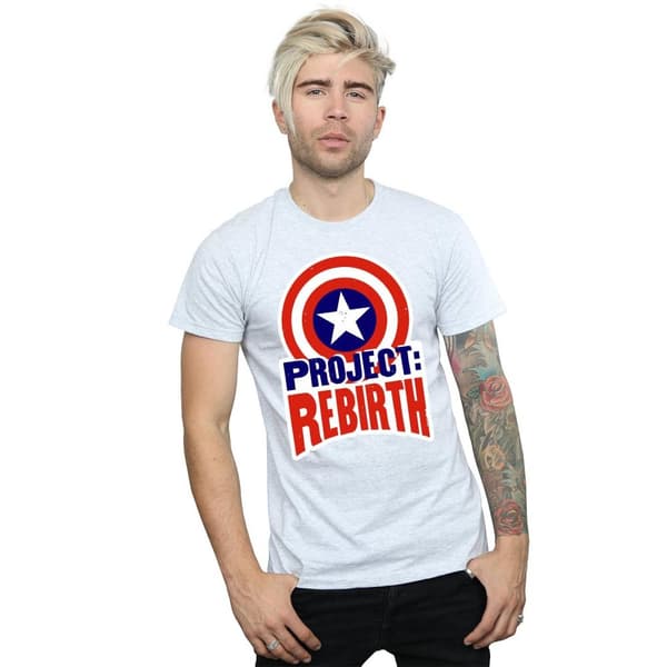 Marvel Mens Captain America Project Rebirth T-Shirt