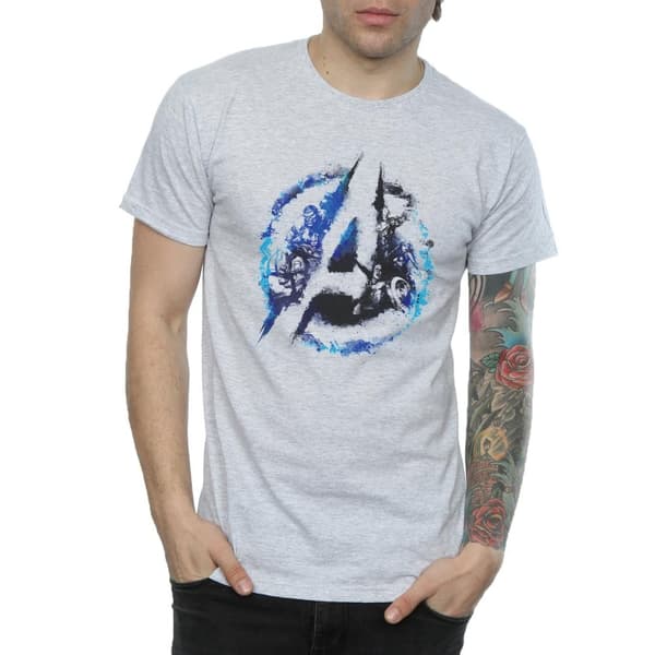 Marvel Mens Avengers Flared Logo T-Shirt