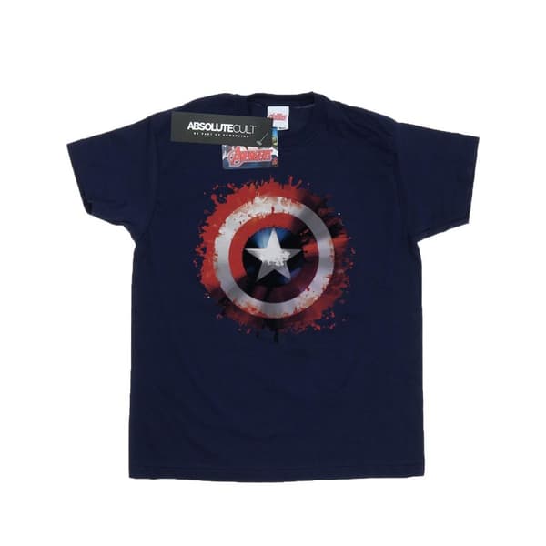 Marvel Mens Avengers Captain America Art Shield T-shirt Deep Navy XL