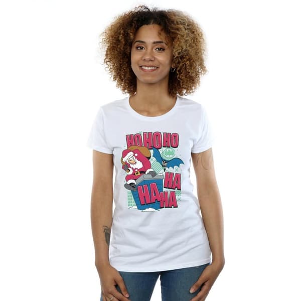 DC Comics Womens/Ladies Batman And Joker Ha Ha Ha Ho Ho Ho Cotton T-Shirt