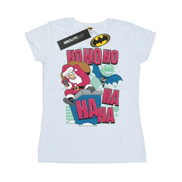 DC Comics Womens/Ladies Batman And Joker Ha Ha Ha Ho Ho Ho Cotton T-Shirt