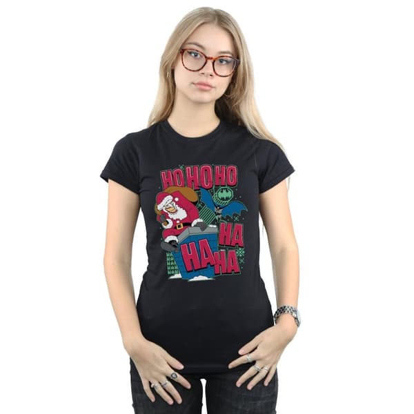 DC Comics Womens/Ladies Batman And Joker Ha Ha Ha Ho Ho Ho Cotton T-Shirt