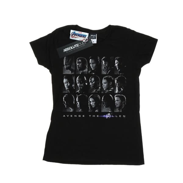 Marvel Womens/Ladies Avengers Endgame The Fallen Heroes Cotton T-Shirt Black M
