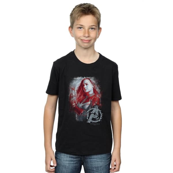 Marvel Pojkar Avengers Endgame Captain Marvel T-shirt med borst