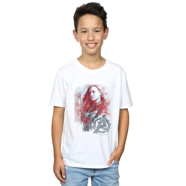 Marvel Pojkar Avengers Endgame Captain Marvel T-shirt med borst