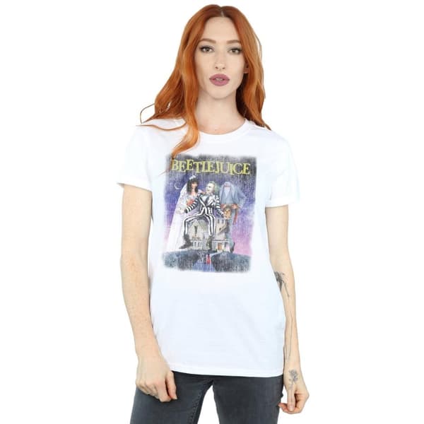 Beetlejuice Womens/Ladies Distressed Poster Cotton Boyfriend T-Shirt
