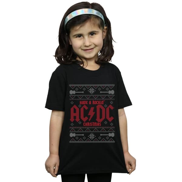 ACDC Girls Have A Rockin Christmas Cotton T-Shirt
